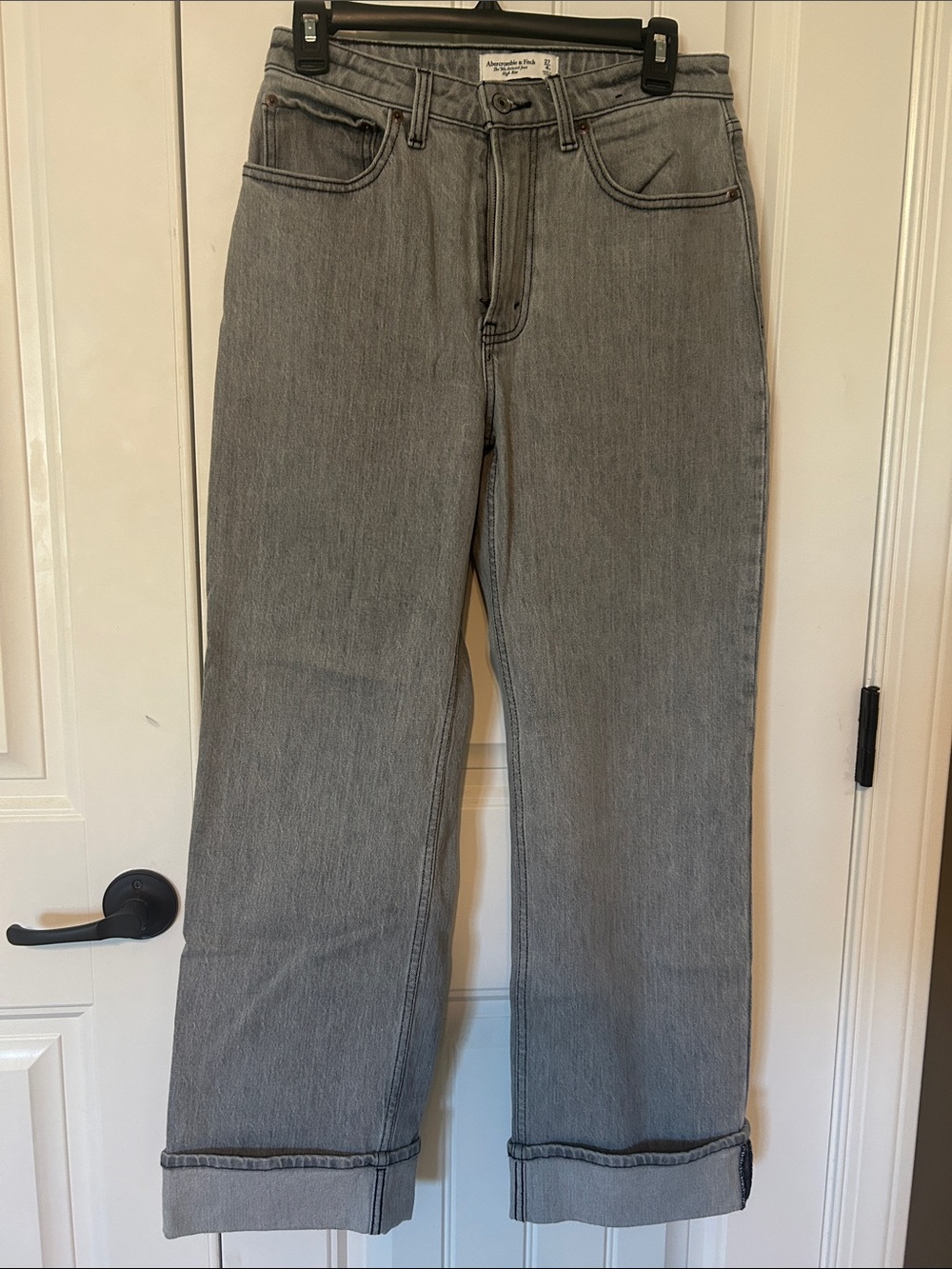 Women’s grey wide leg jean